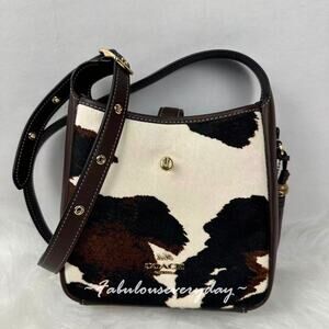 Coach Hadley Mini Crossbody Bag With Cow Print And Tassel CCE14 NWT